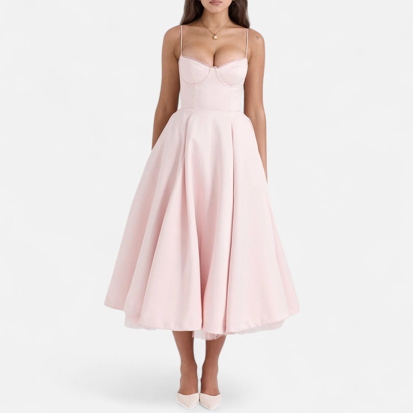  Rivrier l Women’s Elegant Midi Dress – Polished Mid‑Length Refinement