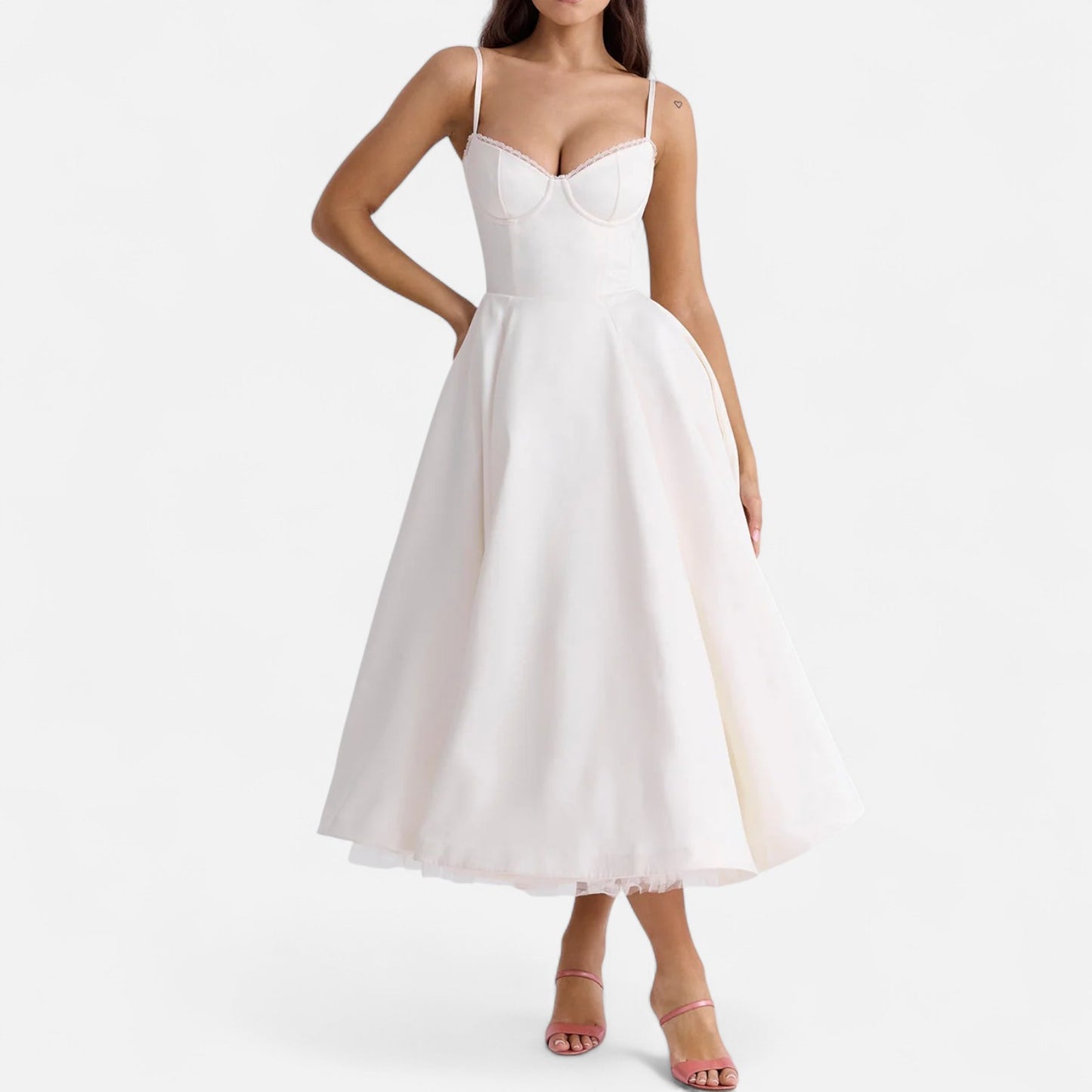  Rivrier l Women’s Elegant Midi Dress – Polished Mid‑Length Refinement
