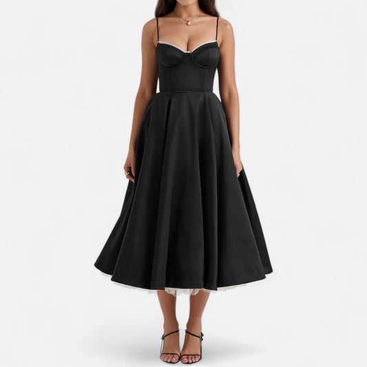 Rivrier l Women’s Elegant Midi Dress – Polished Mid‑Length Refinement