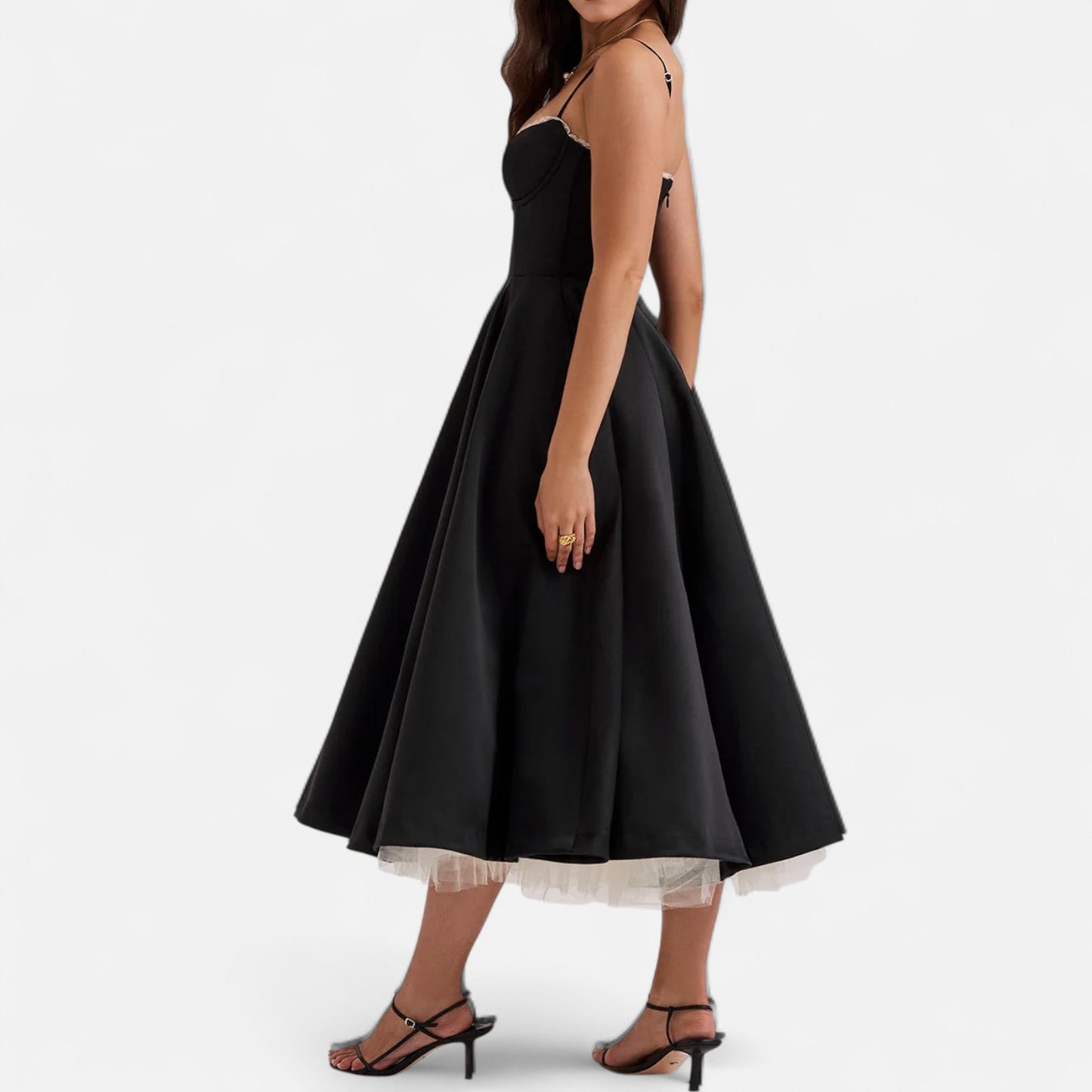  Rivrier l Women’s Elegant Midi Dress – Polished Mid‑Length Refinement