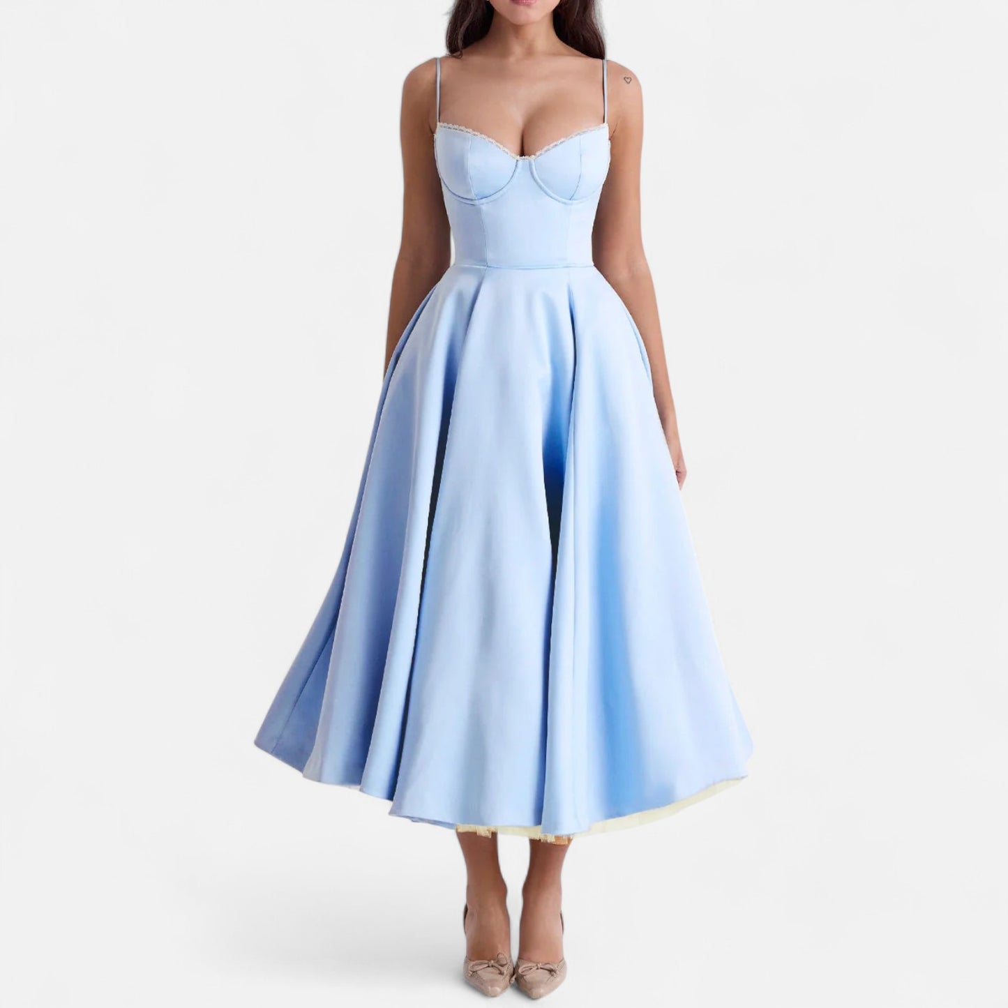  Rivrier l Women’s Elegant Midi Dress – Polished Mid‑Length Refinement