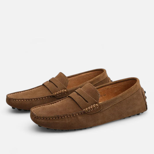 Rivrier l Men’s Suede Leather Slip‑On Loafers – Handcrafted Elegance