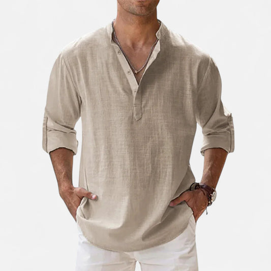 Rivrier l Men’s Cotton–Linen Shirt – Refined Breathable Tailoring