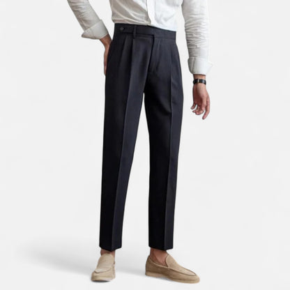  Rivrier l Men’s Tailored Cotton–Wool Fusion Trousers – Executive Summer Tailoring