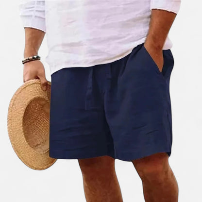  Rivrier l Men’s Cotton‑Linen Beach Shorts – Breathable Summer Warmth