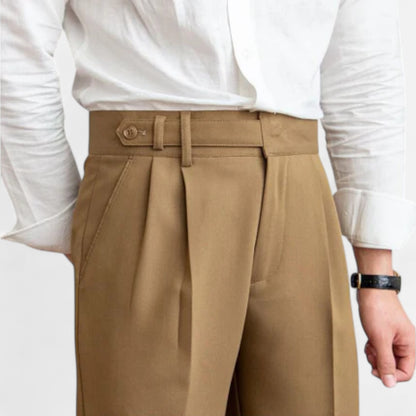  Rivrier l Men’s Tailored Cotton–Wool Fusion Trousers – Executive Summer Tailoring
