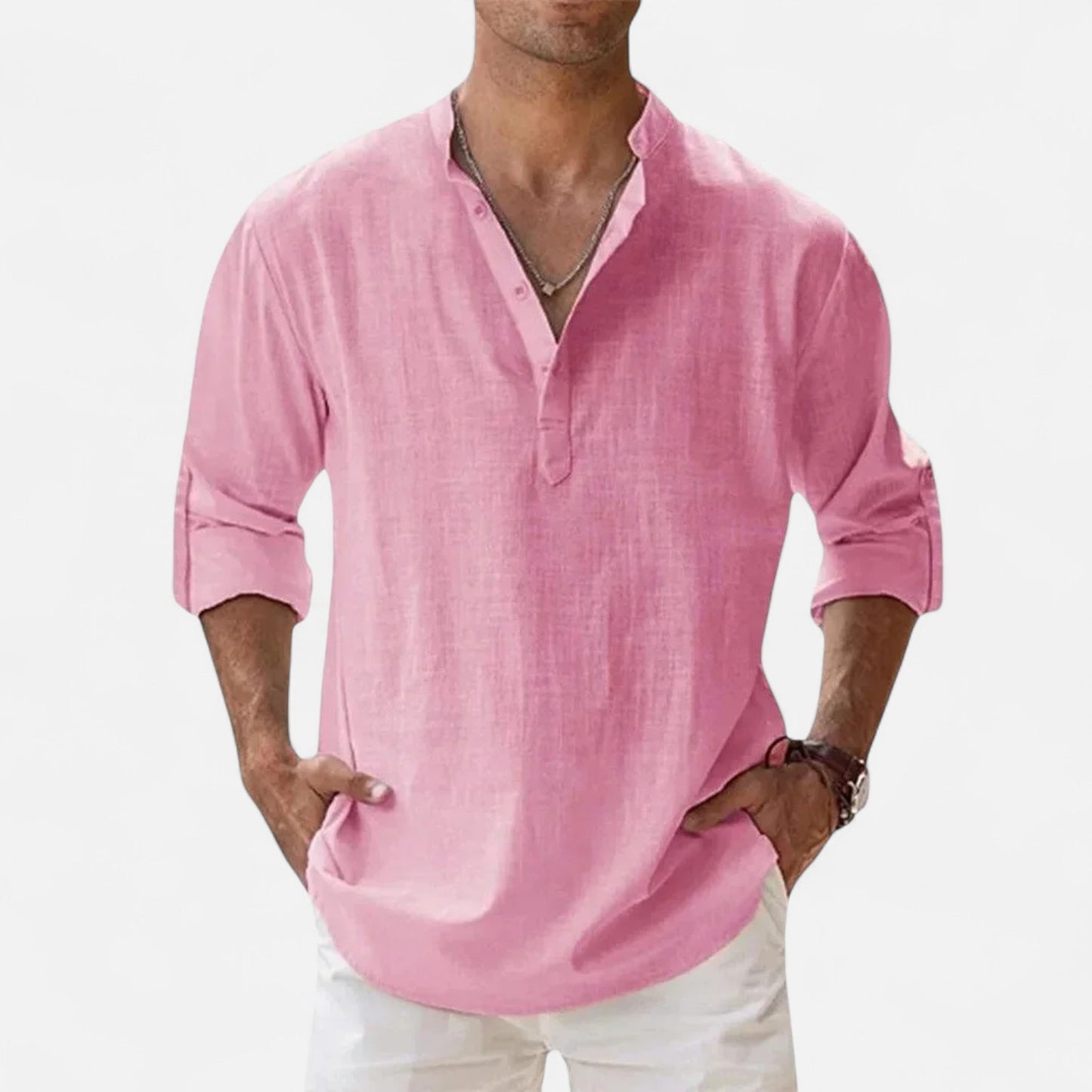 Rivrier l Men’s Cotton–Linen Shirt – Refined Breathable Tailoring