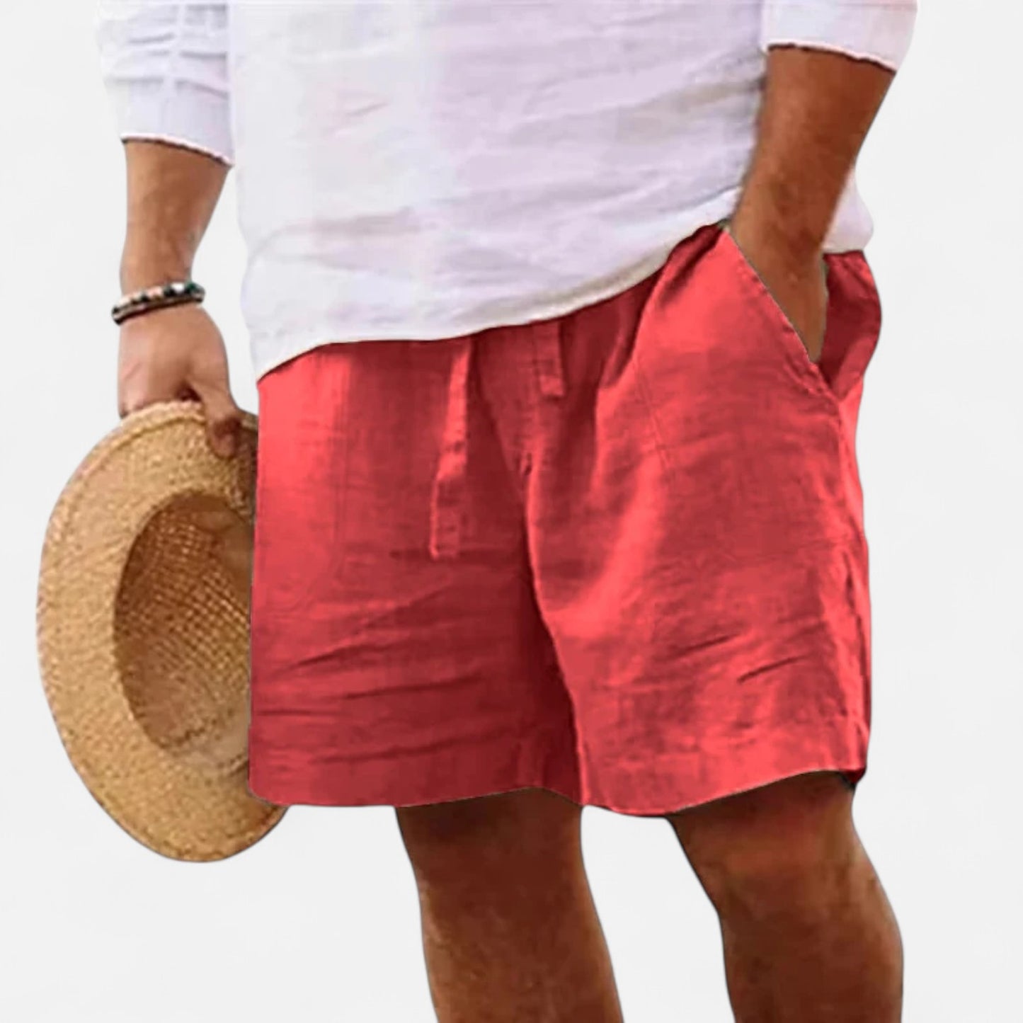  Rivrier l Men’s Cotton‑Linen Beach Shorts – Breathable Summer Warmth