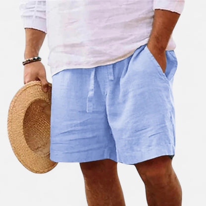  Rivrier l Men’s Cotton‑Linen Beach Shorts – Breathable Summer Warmth