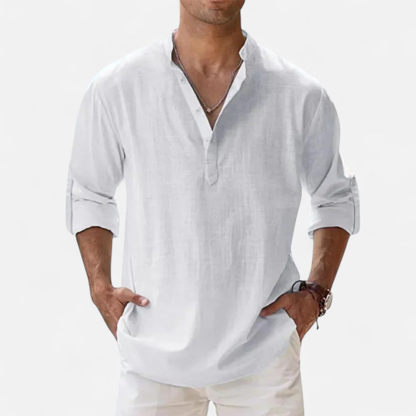 Rivrier l Men’s Cotton–Linen Shirt – Refined Breathable Tailoring
