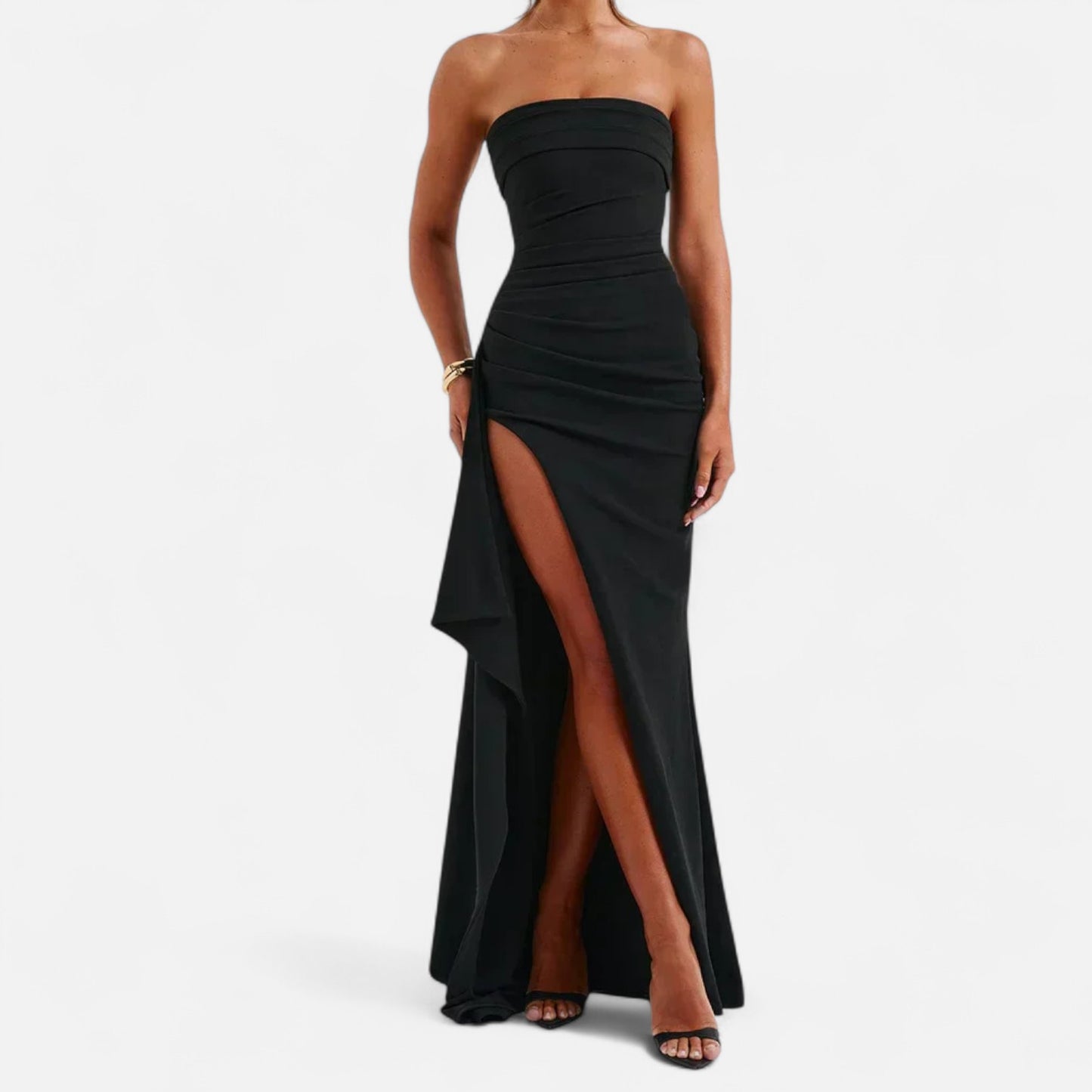  Rivrier l Women’s Twisted Maxi Dress – Sleek Statement Elegance